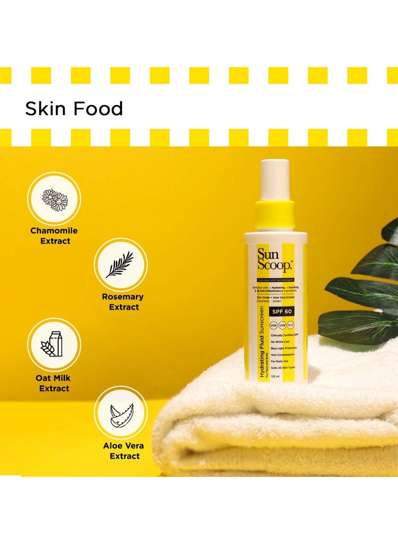 SunScoop Fluid Body Sunscreen Spray Spf 60, No White Cast, Protects From Uva And Uvb Rays, Hybrid, For Dry, Normal And Oily Skin Types 125 Ml (Pack Of 1) Neutral - Image 4